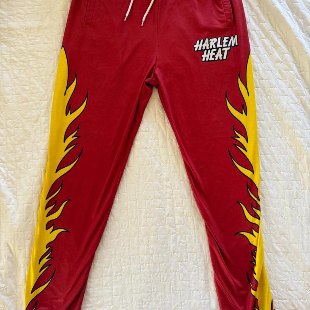 Chalk Line WWE Harlem Heat Joggers Mens Large Red Excellent Flame Graphics